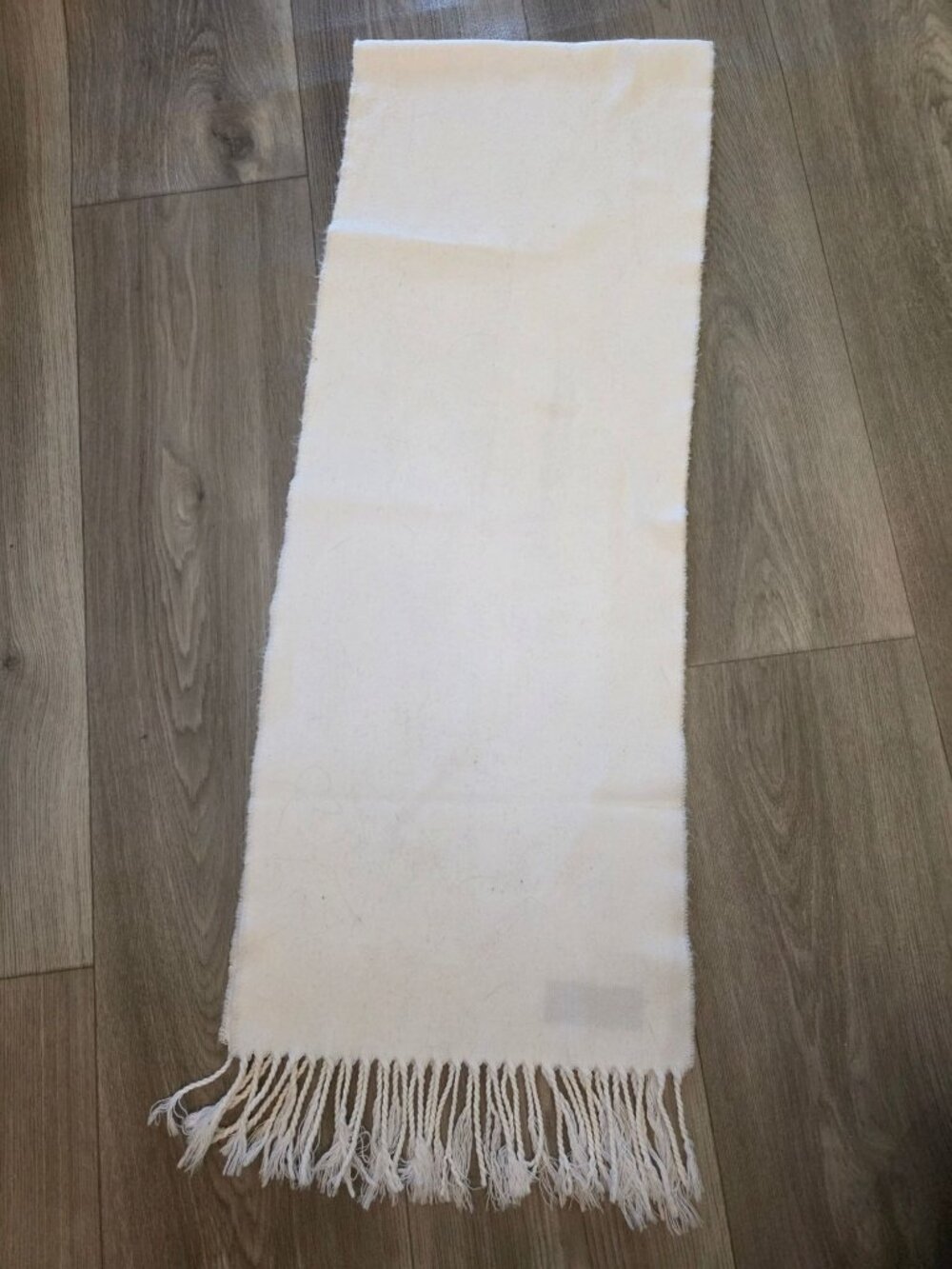 Super Softer than Cashmere Scarf With Fringe White 12"x70"